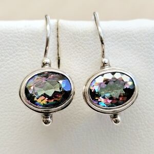 Sarda Mystic Topaz Earrings in 925 Silver